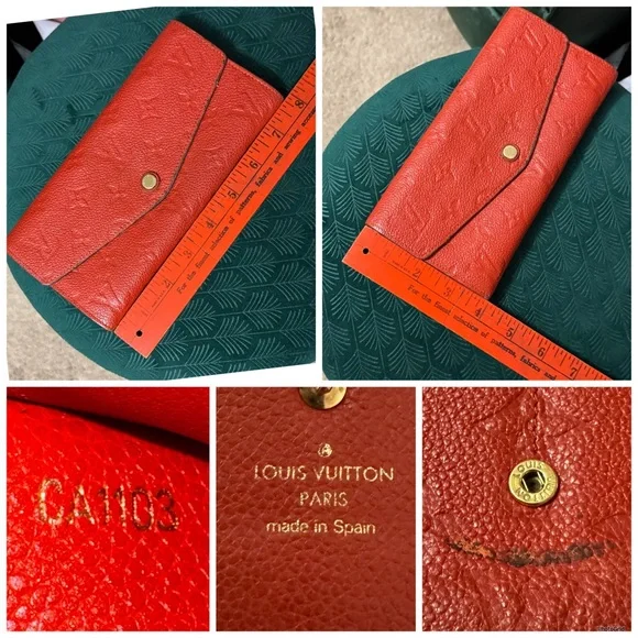 Louis Vuitton AUTHENTIC Monogram Empreinte Curieuse Orient Orange Leather Wallet - Picture 10 of 16